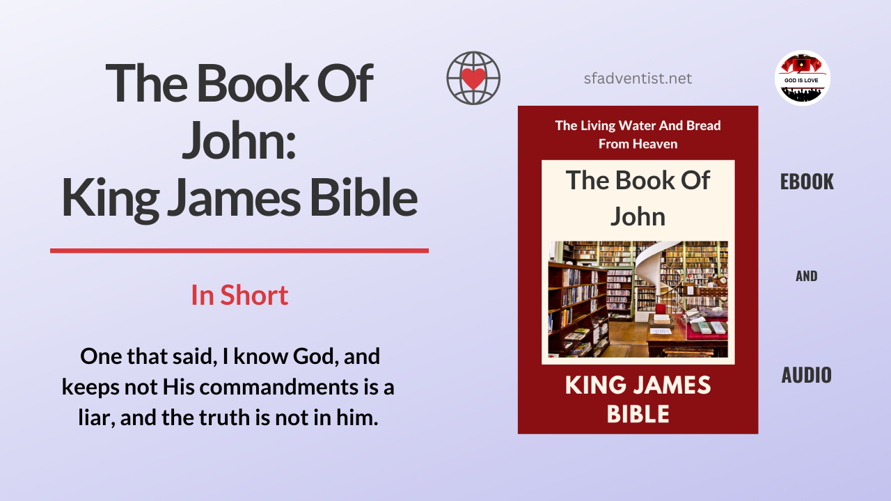 The book of John, King James Bible in library section.
